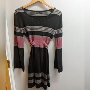 Prana Sydney Sweater Dress Multicolored Striped Long Sleeve Women's M